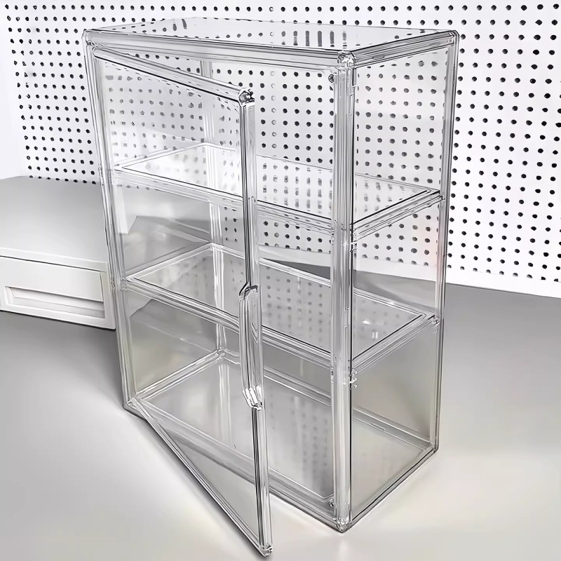 Stolna akrilna kutija za pohranu i izlaganje figurica, prozirna, otporna na prašinu, velik kapacitet, model 34433.