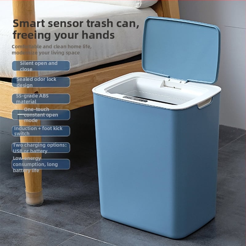 2026 nový model inteligentný odpadkový kôš s vekom a senzorom pre domáce použitie: kúpeľňa, obývacia izba, toaleta a spálňa