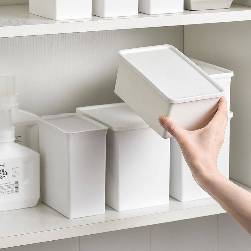 Kutija za pohranu praška za pranje u japanskom stilu s poklopcem i ladicom, 1 L, plastika