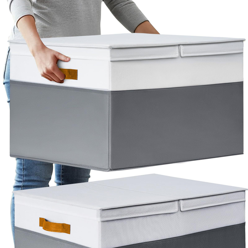 Sklopiva kutija za garderobu od tkanine sa poklopcem, velika kapaciteta 60–70 L, dimenzije 35×24×24 cm, za odjeću