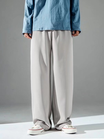 2025 nyári vékony Ice Silk férfi nadrág, egyenes szabás, cropped hossz, sportos mindennapi