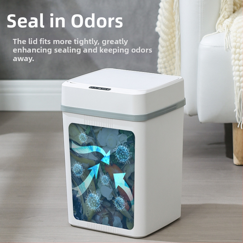 Inteligentný odpadkový kôš s automatickým senzorom a poklopom, nabíjateľný, pre domov, spálňu, obývaciu izbu a kúpeľňu (18-25 L)