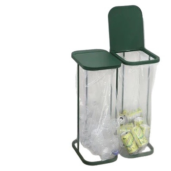 Željezni kanta za otpad sa suhim i mokrim otpadom, preklopnim poklopcem, pravokutnog oblika, kapacitet 12 L ili više, držač vrećica.
