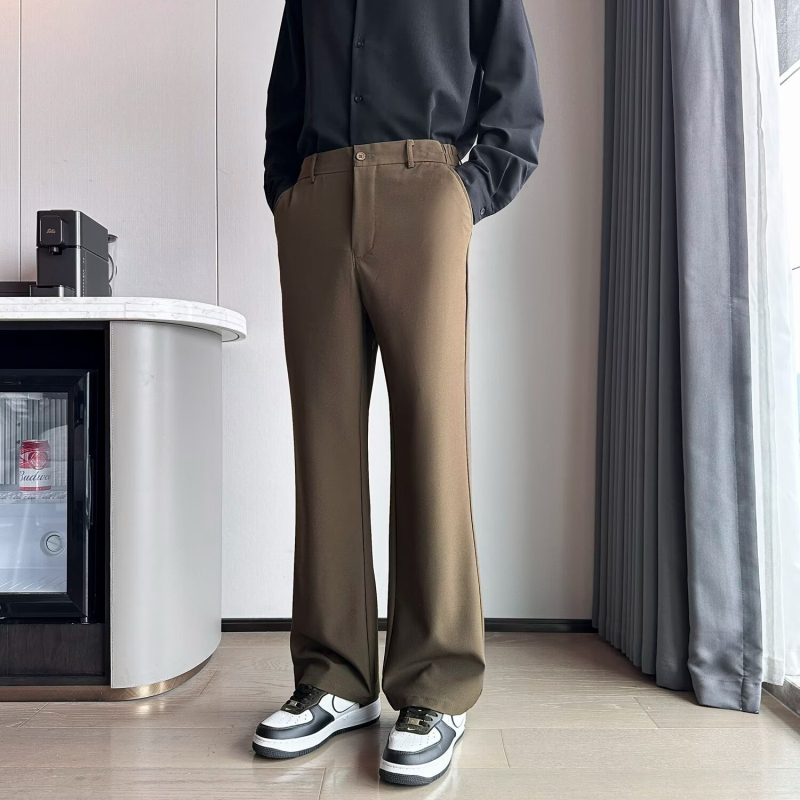 Muške američke casual hlače, ljeto 2025, ravni kroj uz blago proširenje, korejski stil, udobne široke duge hlače