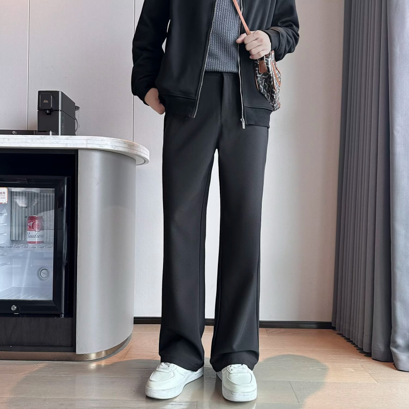 Muške američke casual hlače, ljeto 2025, ravni kroj uz blago proširenje, korejski stil, udobne široke duge hlače