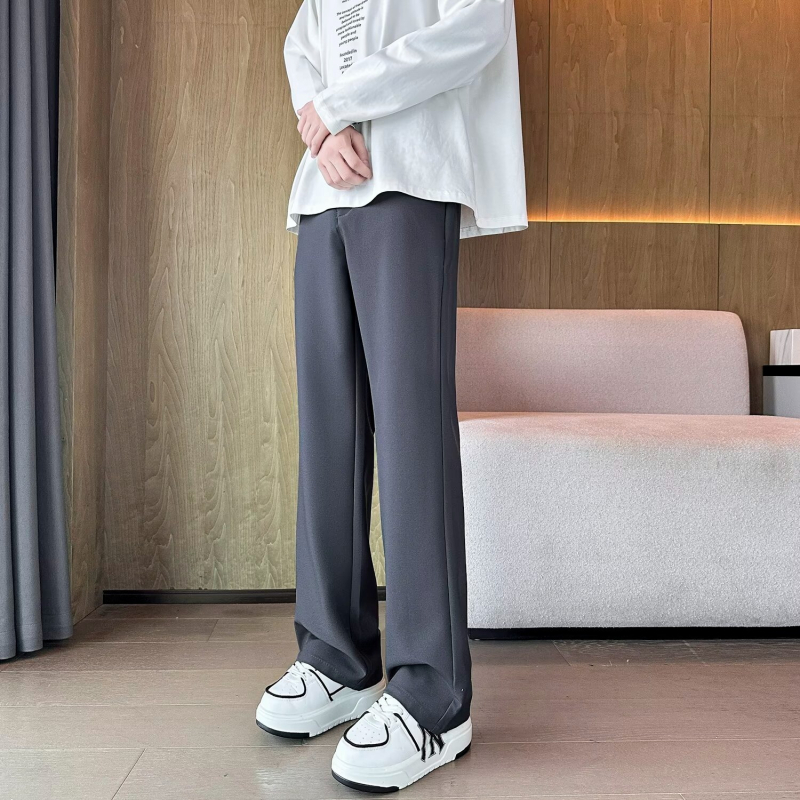 Muške američke casual hlače, ljeto 2025, ravni kroj uz blago proširenje, korejski stil, udobne široke duge hlače