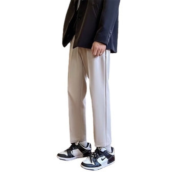 Muške hlače ravnog kroja, ¾ dužine, slim-fit hlače za odijelo, jednofarbne, lagano padajuće za proljeće i jesen