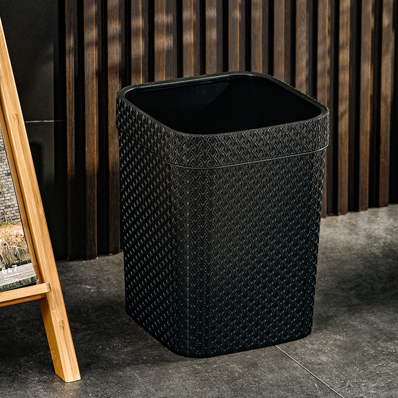 Kanta za otpad za dom i ured s imitacijom ratana, bez poklopca, velik kapacitet, diskretan luksuz