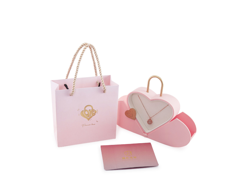Cutie de bijuterii în formă de inimă pentru Ziua Îndrăgostiților, cutie cadou, organizator pentru coliere, design premium