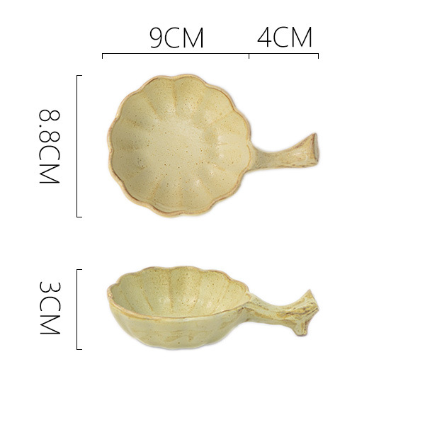 Porcelanska posuda za umak s drškom i postoljem za štapiće, posuda za sojin umak i dip, retro luksuzni stil