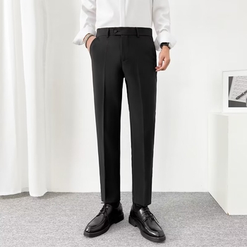 Férfi nadrág ősz-tél fleece-béléses, vastag, slim szabású, cropped hosszúságú, mindennapi viselet