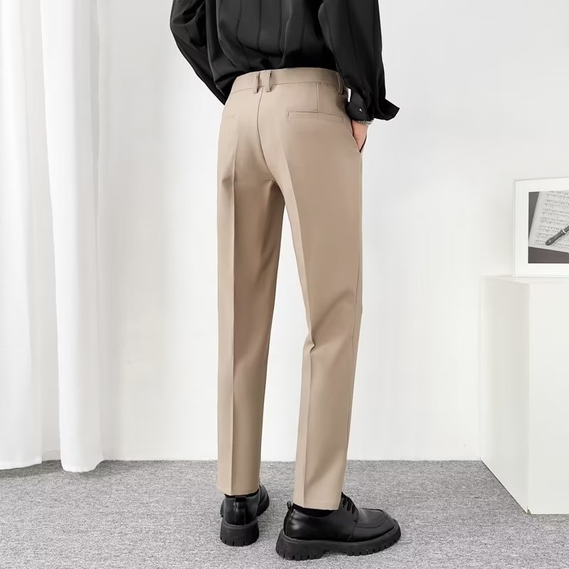 Férfi nadrág ősz-tél fleece-béléses, vastag, slim szabású, cropped hosszúságú, mindennapi viselet