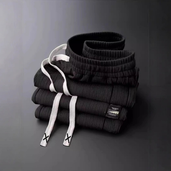 Muške Ice Silk casual hlače, ljetne, široke ravnog kroja, lagane, brzo se suše, s remenom