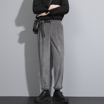 Muške zimske hlače od korduroja, ravni kroj, opuštena silueta, casual / poslovni stil