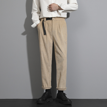 Muške zimske hlače od korduroja, ravni kroj, opuštena silueta, casual / poslovni stil