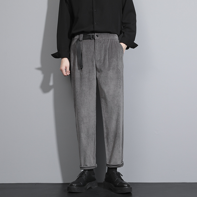 Muške zimske hlače od korduroja, ravni kroj, opuštena silueta, casual / poslovni stil