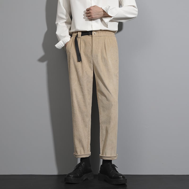 Muške zimske hlače od korduroja, ravni kroj, opuštena silueta, casual / poslovni stil
