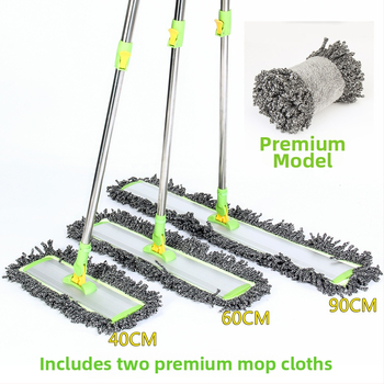 Kućni ravni mop s aluminijskom pločom, bez dodirivanja rukama, velikog formata, nehrđajući čelik, samoljepljiva glava
