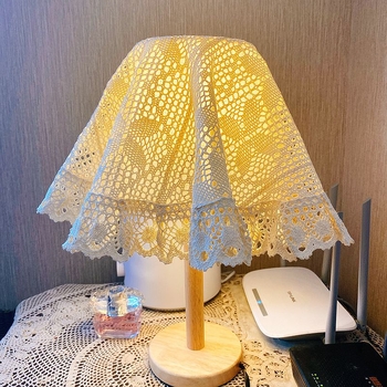 Pastoralni čipkasti kružni stolnjak za kavu i noćni ormarić, DIY sjenilo lampe