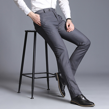 Muške pantalone slim-fit, jednobojne, za poslovnu i svakodnevnu upotrebu