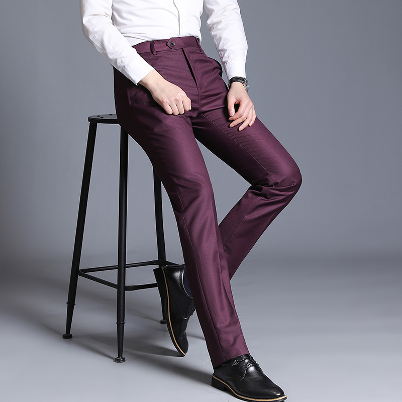 Muške pantalone slim-fit, jednobojne, za poslovnu i svakodnevnu upotrebu