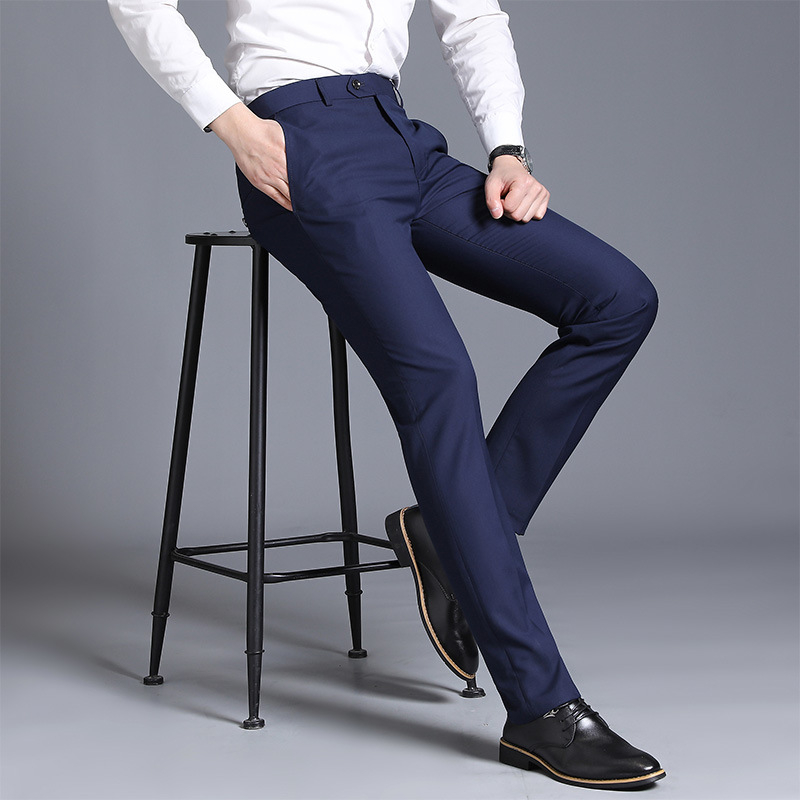 Muške pantalone slim-fit, jednobojne, za poslovnu i svakodnevnu upotrebu
