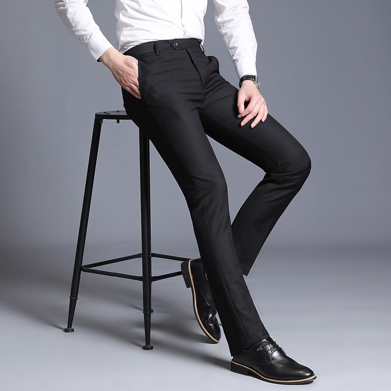 Muške pantalone slim-fit, jednobojne, za poslovnu i svakodnevnu upotrebu