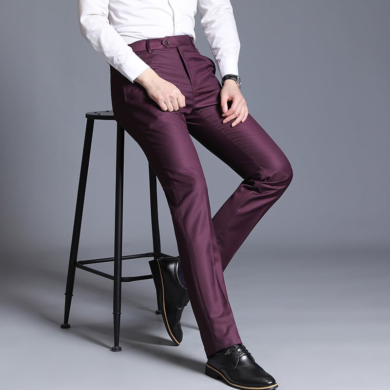 Muške pantalone slim-fit, jednobojne, za poslovnu i svakodnevnu upotrebu