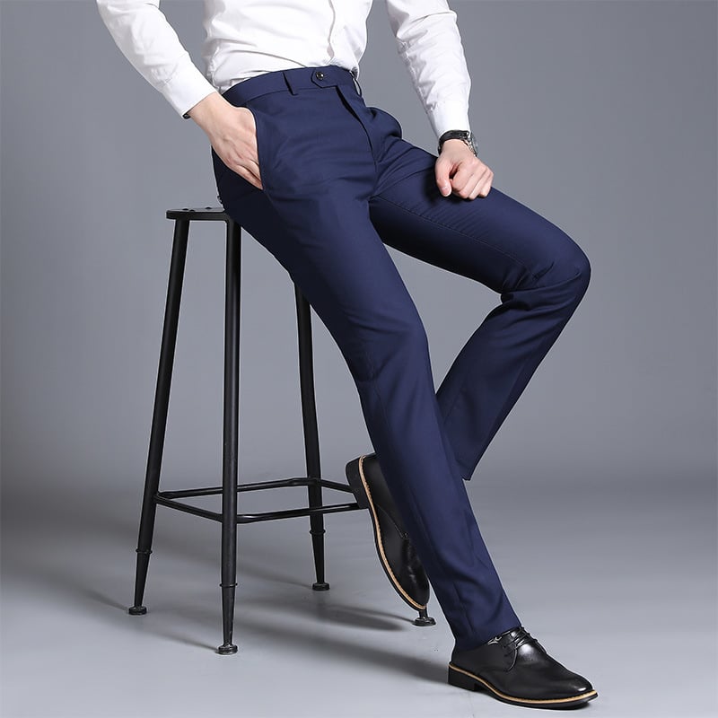 Muške pantalone slim-fit, jednobojne, za poslovnu i svakodnevnu upotrebu