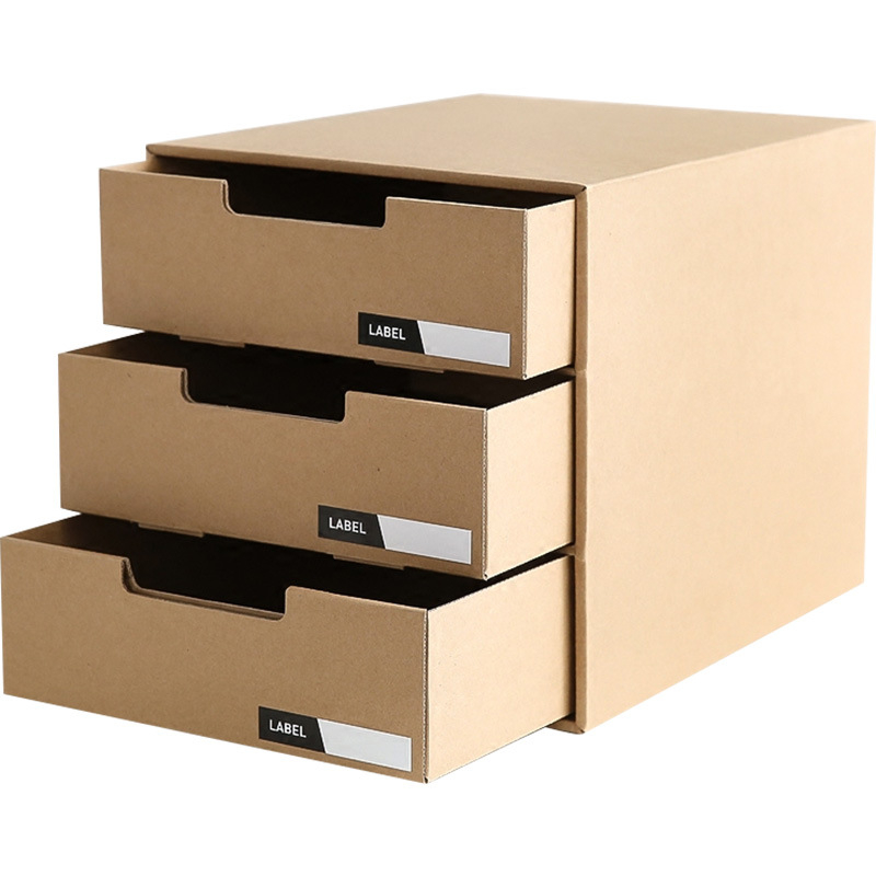 Japanski stil stolni organizator od kraft papira sa ladicama