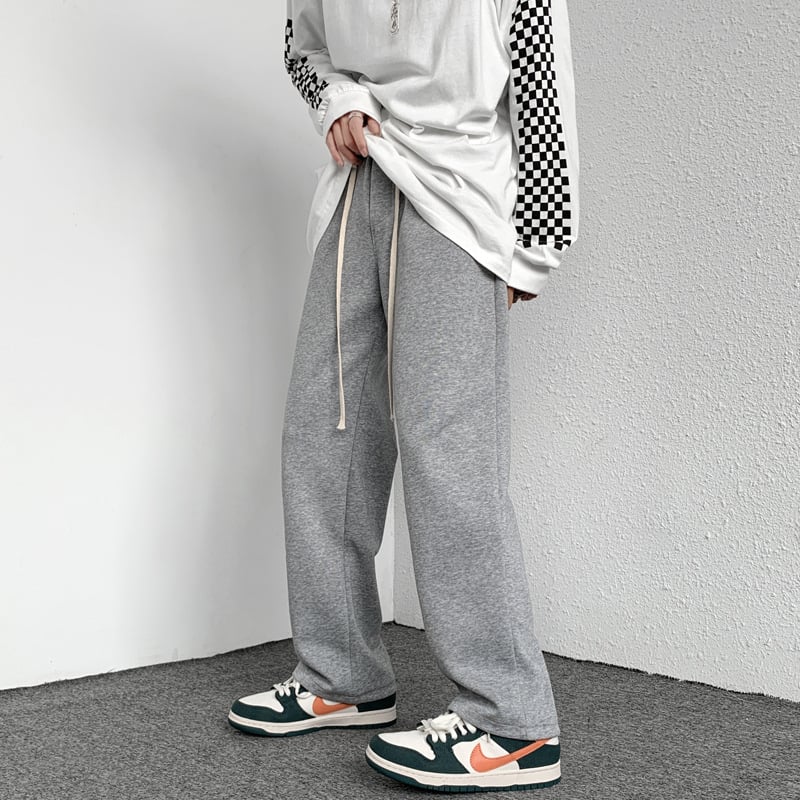 Hlače za visoke muškarce, jesen-zima, ravni kroj 190, s fleece podstavom i padajućom siluetom, sportske casual hlače, duge noge, duljina 120 cm