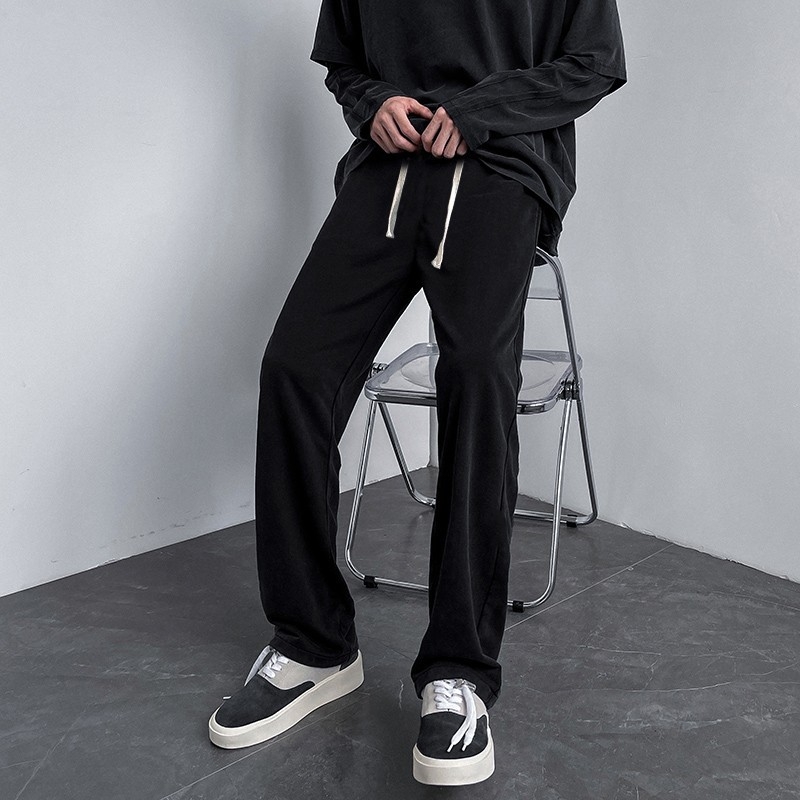 Hlače za visoke muškarce, jesen-zima, ravni kroj 190, s fleece podstavom i padajućom siluetom, sportske casual hlače, duge noge, duljina 120 cm