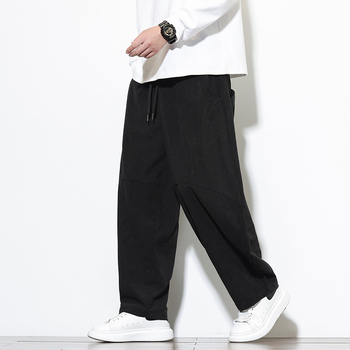 Muške hlače od corduroya, opušteni kroj, široke nogavice, kineski stil, plus veličina, duge hlače