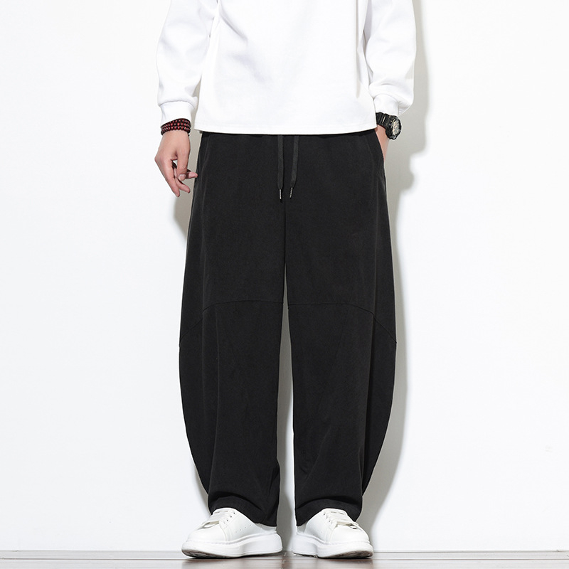 Muške hlače od corduroya, opušteni kroj, široke nogavice, kineski stil, plus veličina, duge hlače