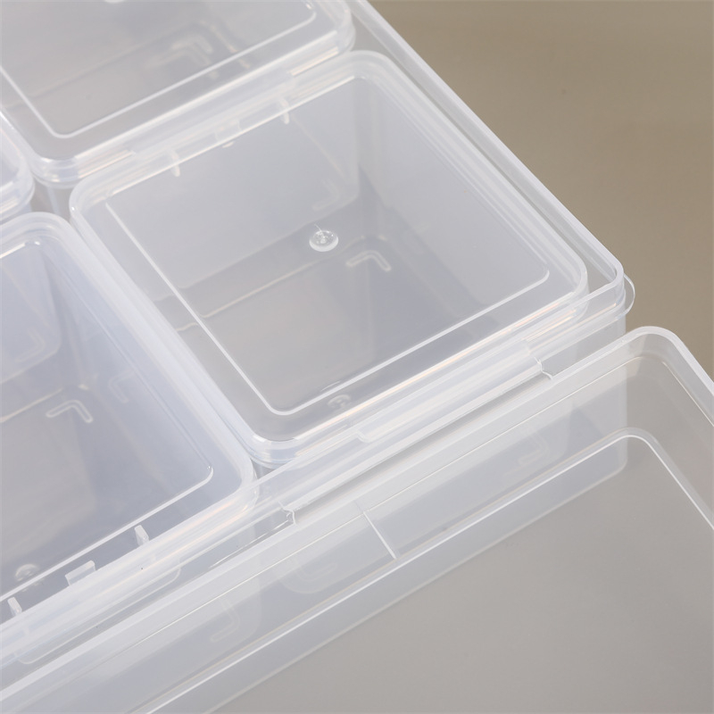 Plastična kutija za skladištenje s 6 odjeljaka za perle i metalne dodatke, samostojeća kutija, ručno izrađeni DIY organizator nakita, za automobil
