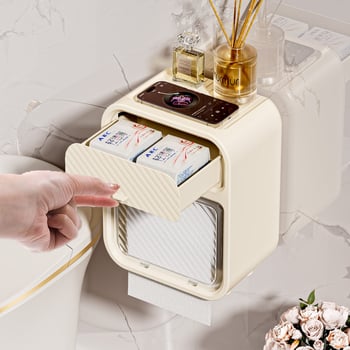 Višenamjenska kutija za maramice s gornjim skladišnim prostorom za kupaonicu, WC i spavaću sobu