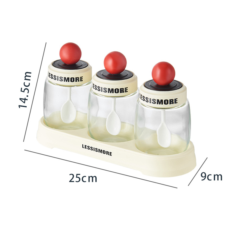 Set staklenih posuda za začine s čvrstim poklopcima za kuhinjsku radnu ploču