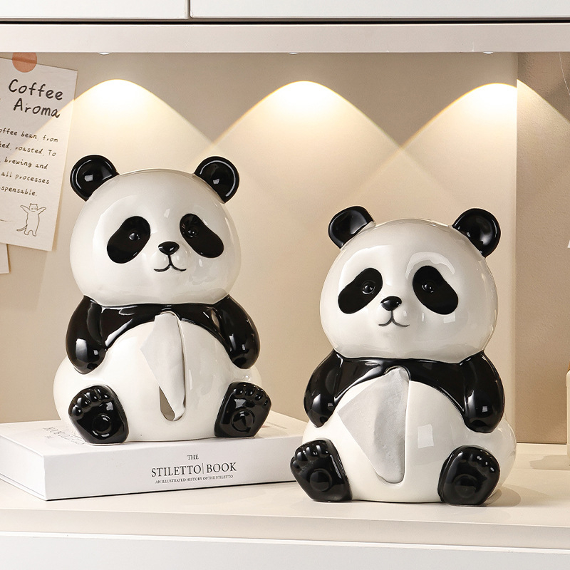 Keramička kutija za papirnate maramice Panda, moderni minimalistički dodatak za dnevni boravak