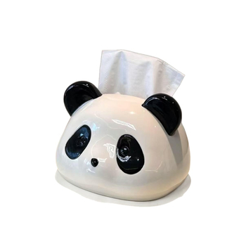 Keramička kutija za papirnate maramice s panda motivom, za dnevni boravak, razigrani crtani dizajn, elegantan izgled