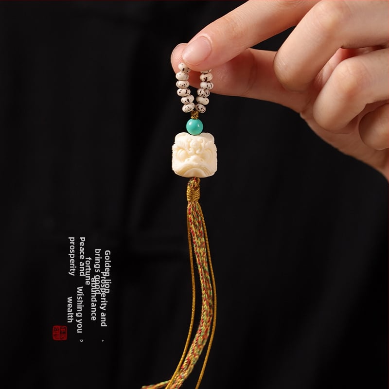 Bodhi lev tassel prívesok – šperky z korálok, náramok a náhrdelník, DIY auto dekorácia, malé a štýlové