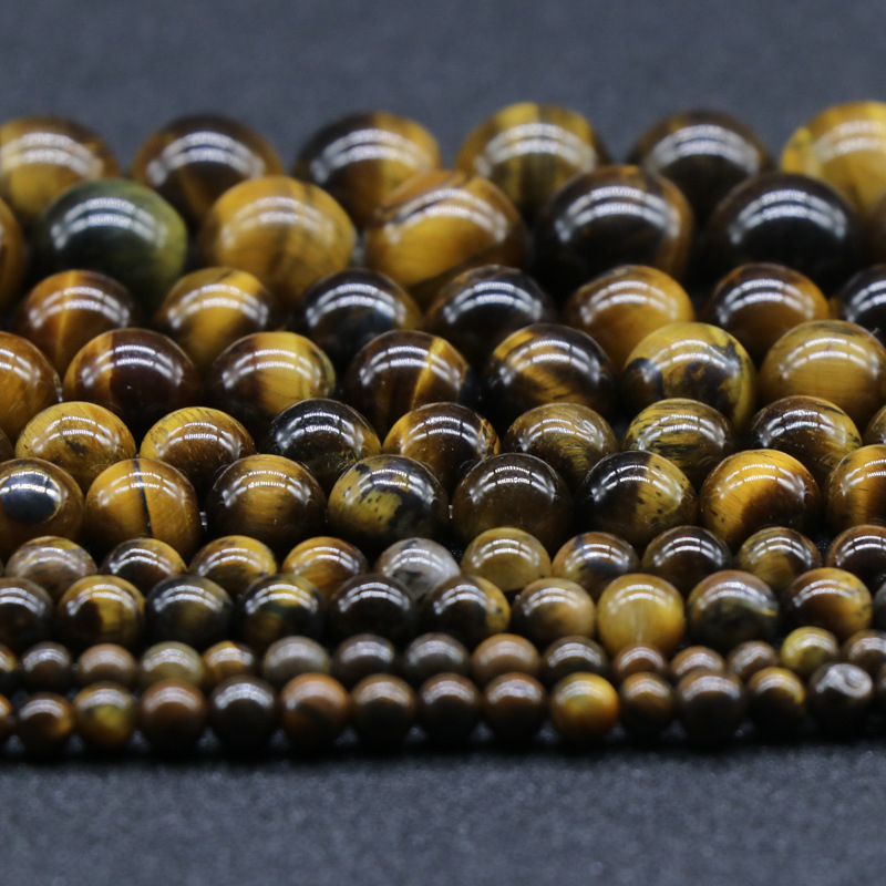 Tigrovo oko – kružne perle (4–12 mm) za DIY narukvicu i ogrlicu – dijelovi nakita, poluproizvodi