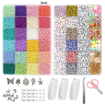 3mm 8/0 staklene perle za DIY izradu nakita: perle i alati za narukvice, ogrlice i prstene
