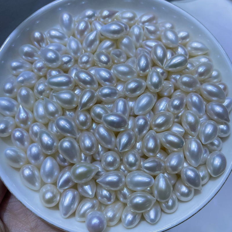 9–10 mm slatkovodne perle u kapljasto-rižastom obliku, slobodne perle za DIY poluproizvode pribor od prirodnih perli