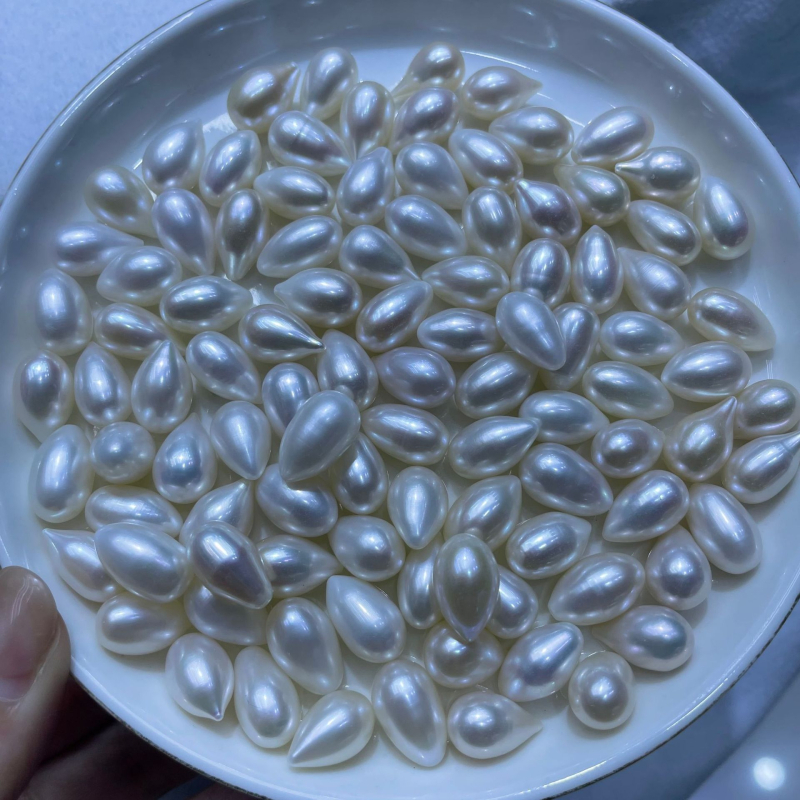 9–10 mm slatkovodne perle u kapljasto-rižastom obliku, slobodne perle za DIY poluproizvode pribor od prirodnih perli