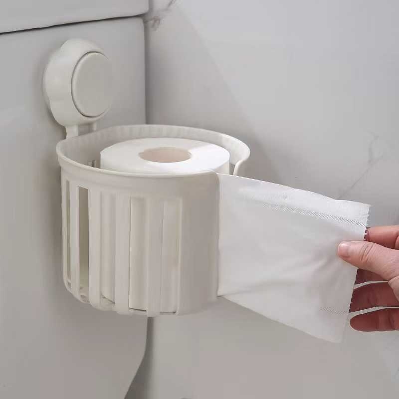 Držač za toaletni papir sa usisnom čašom, zidni bez bušenja, dispenser za papir u kupaonici