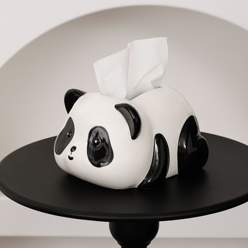 Slatka keramička kutija za maramice s Panda motivom, za dnevni boravak i stol za kavu – crtani dizajn, moderni držač maramica