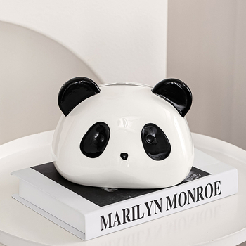 Slatka keramička kutija za maramice s Panda motivom, za dnevni boravak i stol za kavu – crtani dizajn, moderni držač maramica