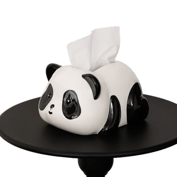 Slatka keramička kutija za maramice s Panda motivom, za dnevni boravak i stol za kavu – crtani dizajn, moderni držač maramica