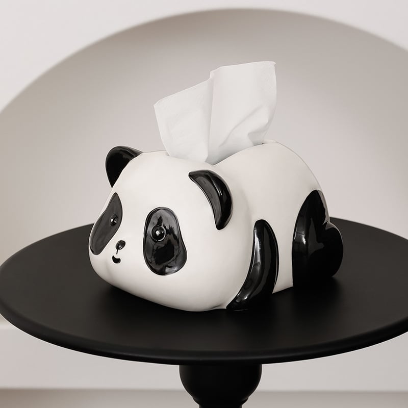 Slatka keramička kutija za maramice s Panda motivom, za dnevni boravak i stol za kavu – crtani dizajn, moderni držač maramica