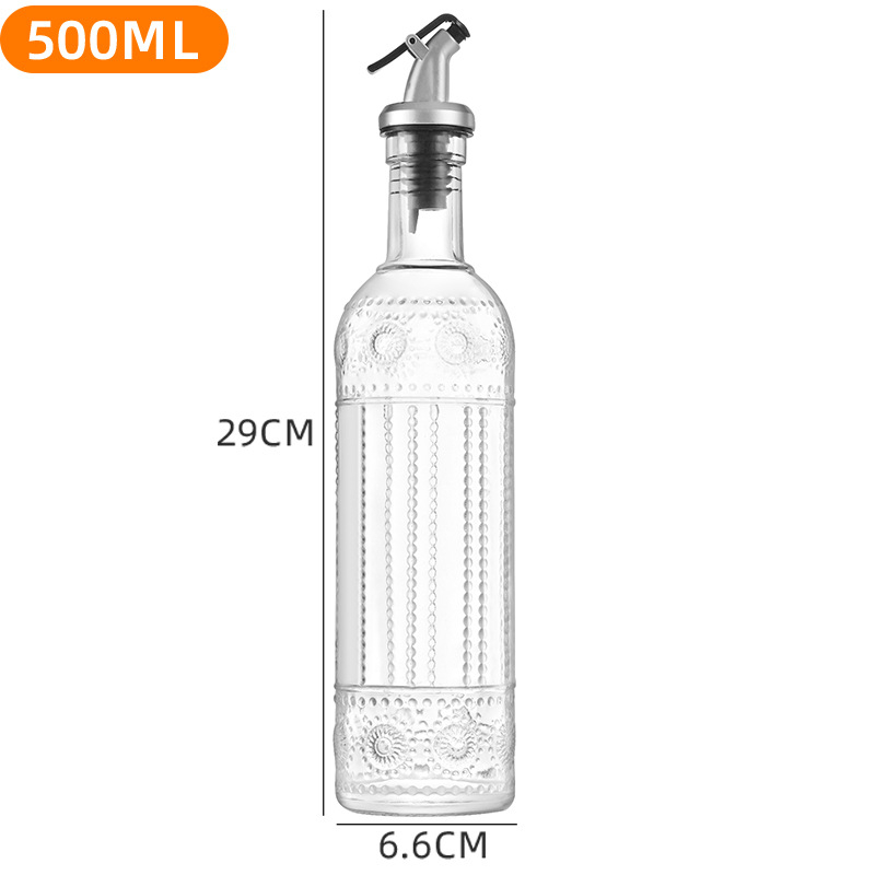 Staklena posuda za začine s tlačnim dispenserom, 500 ml, za ulje, sojin umak i ocat